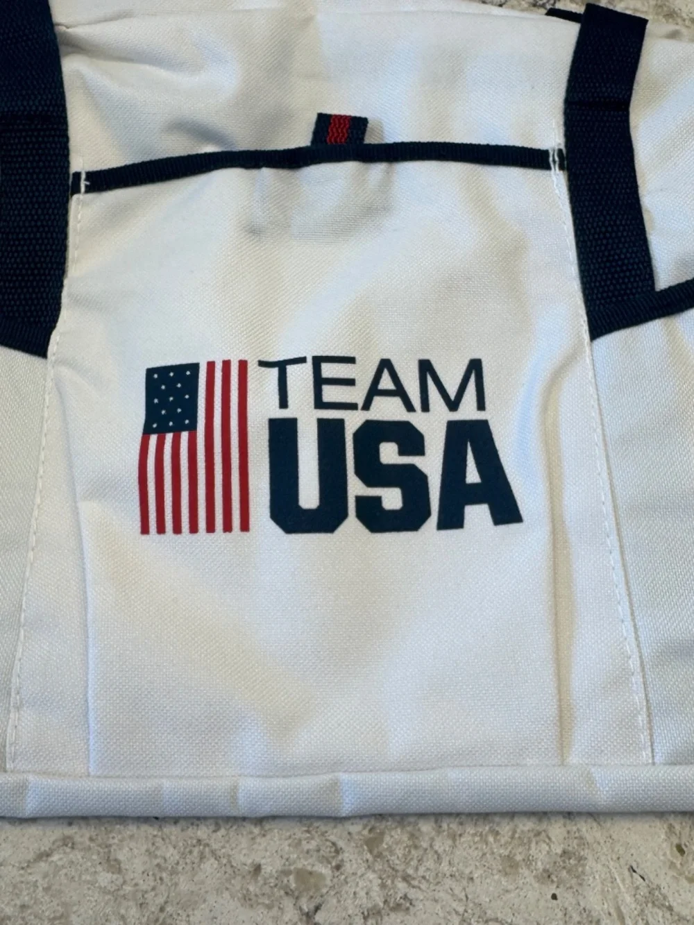 White Team Olympic USA Duffle Bag Clean inside